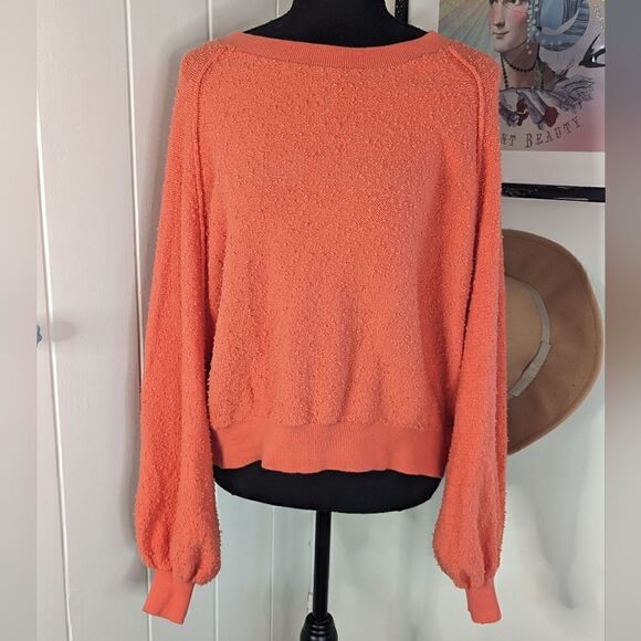 Free People Pullover Sweater Cactus Bloom XS Coastal Cowgirl Boho Cottagecore - Picture 3 of 10